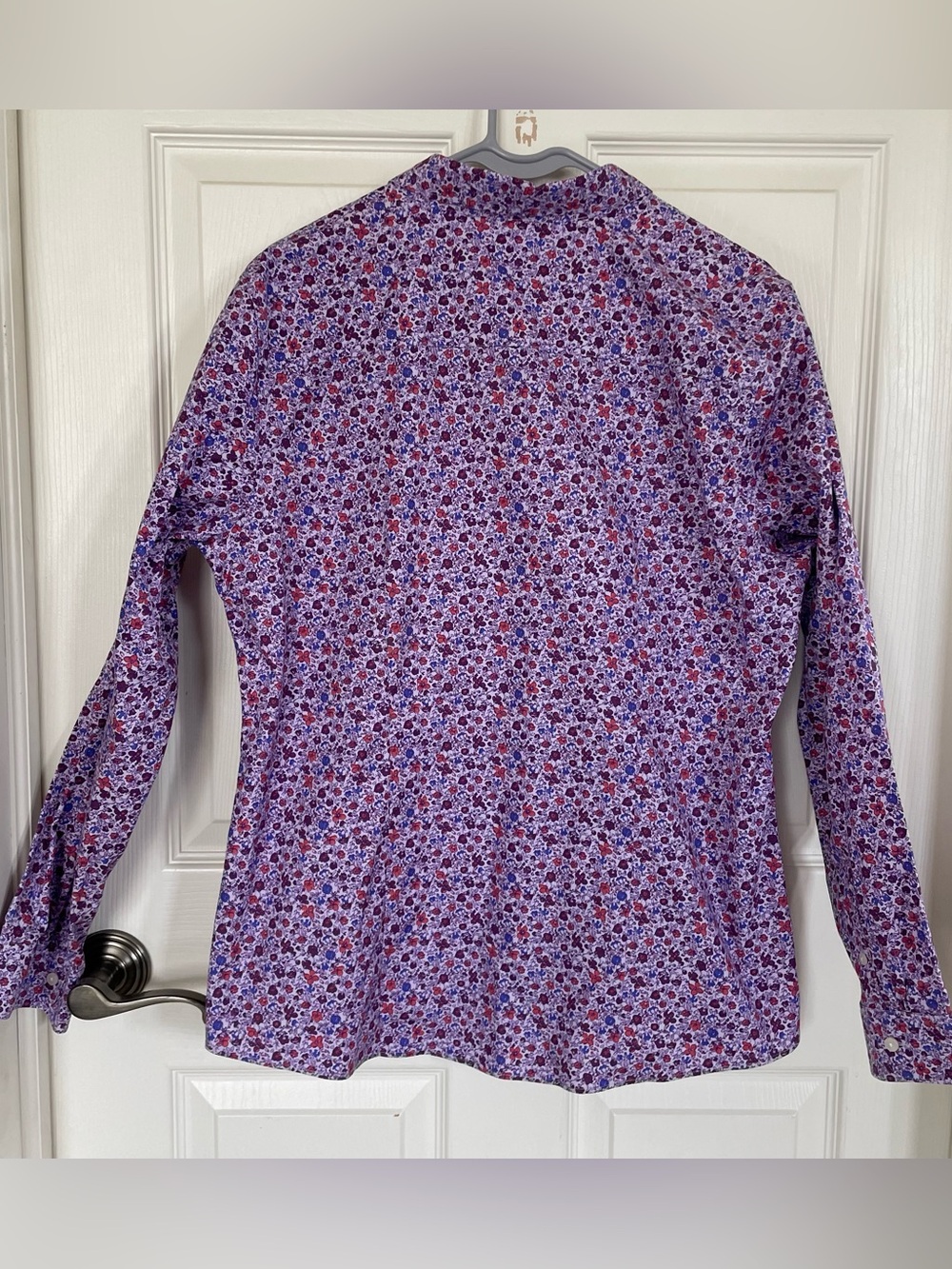 L.L. Bean Purple Floral Button-Down Shirt - Picture 3 of 12